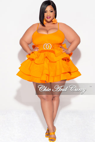 orange skater dress plus size Light Orange Skater Dress: Flirty Sleeveless Flared Skirt