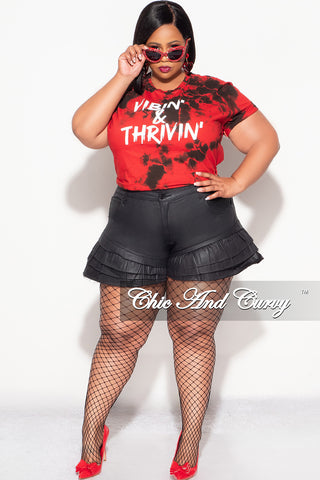 Final Sale Plus Size "Vibin & Thrivin  "Graphic Top in Red and Black