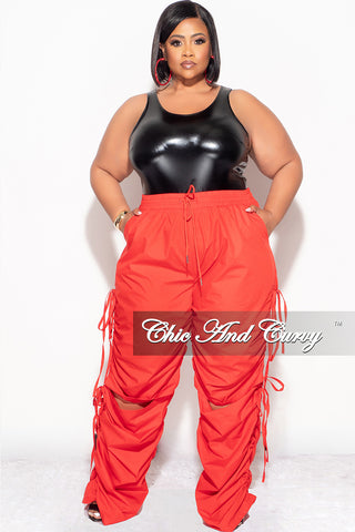 Final Sale Plus Size Cargo Pants in Red