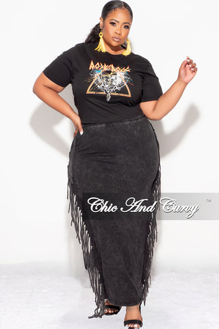 Final Sale Plus Size Rock N Roll Crop Top in Black