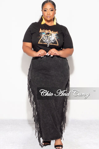 Final Sale Plus Size Rock N Roll Crop Top in Black