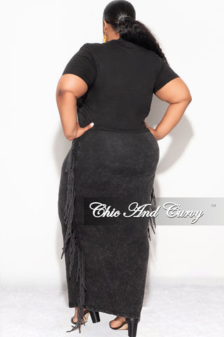 Final Sale Plus Size Rock N Roll Crop Top in Black