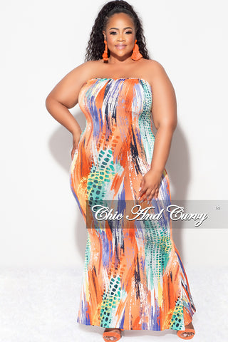 Orange tube dress best sale