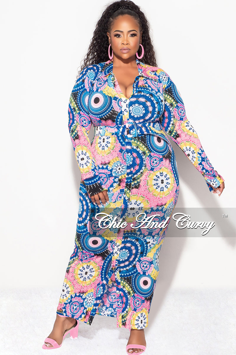 Final Sale Plus Size Button BodyCon Dress in Multi-Color Print – Chic And Curvy
