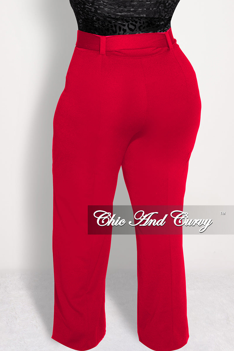 Final Sale Plus Size High-Waist Wide Leg Pants in Red – Chic And Curvy