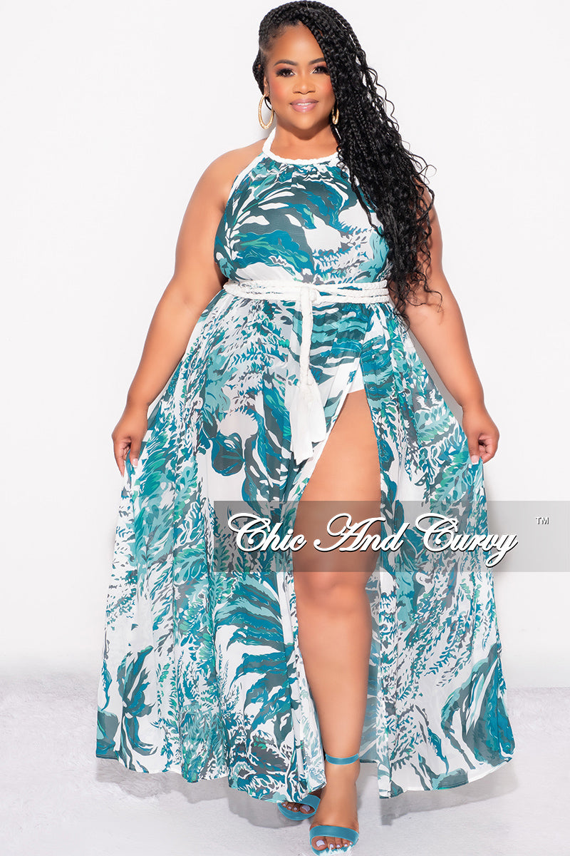 Final Sale Plus Size Braided Trim Halter Maxi Dress with Open Back Chic And Curvy Final Sale Plus Size Braided Trim Halter Maxi Dress with Open Back Chic And Curvy