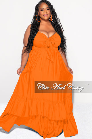 Final Sale Plus Size Tank Maxi Dress in Orange