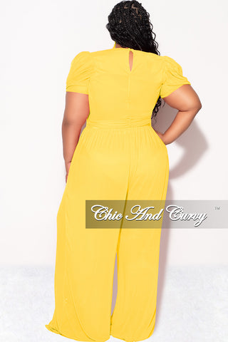 Final Sale Plus Size Mesh 3pc Set Top, Bralette, & Pant with Briefs in Yellow