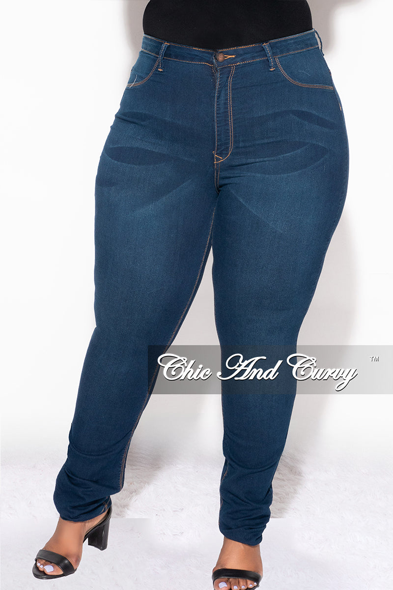 Final Sale Plus Size High Waist Jeans in Dark Denim