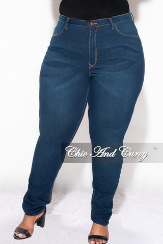 Final Sale Plus Size High Waist Jeans in Dark Denim