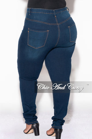 Final Sale Plus Size High Waist Jeans in Dark Denim