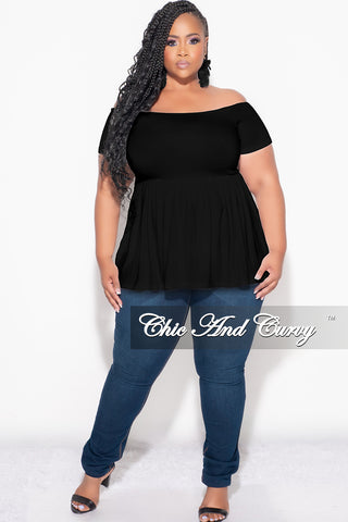 Final Sale Plus Size Smocked BabyDoll Top in Black