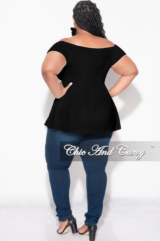 Final Sale Plus Size Smocked BabyDoll Top in Black