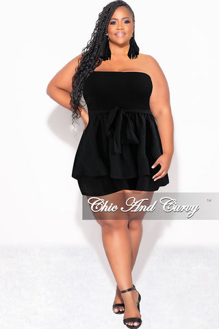 Final Sale Plus Size Strapless Romper in Black