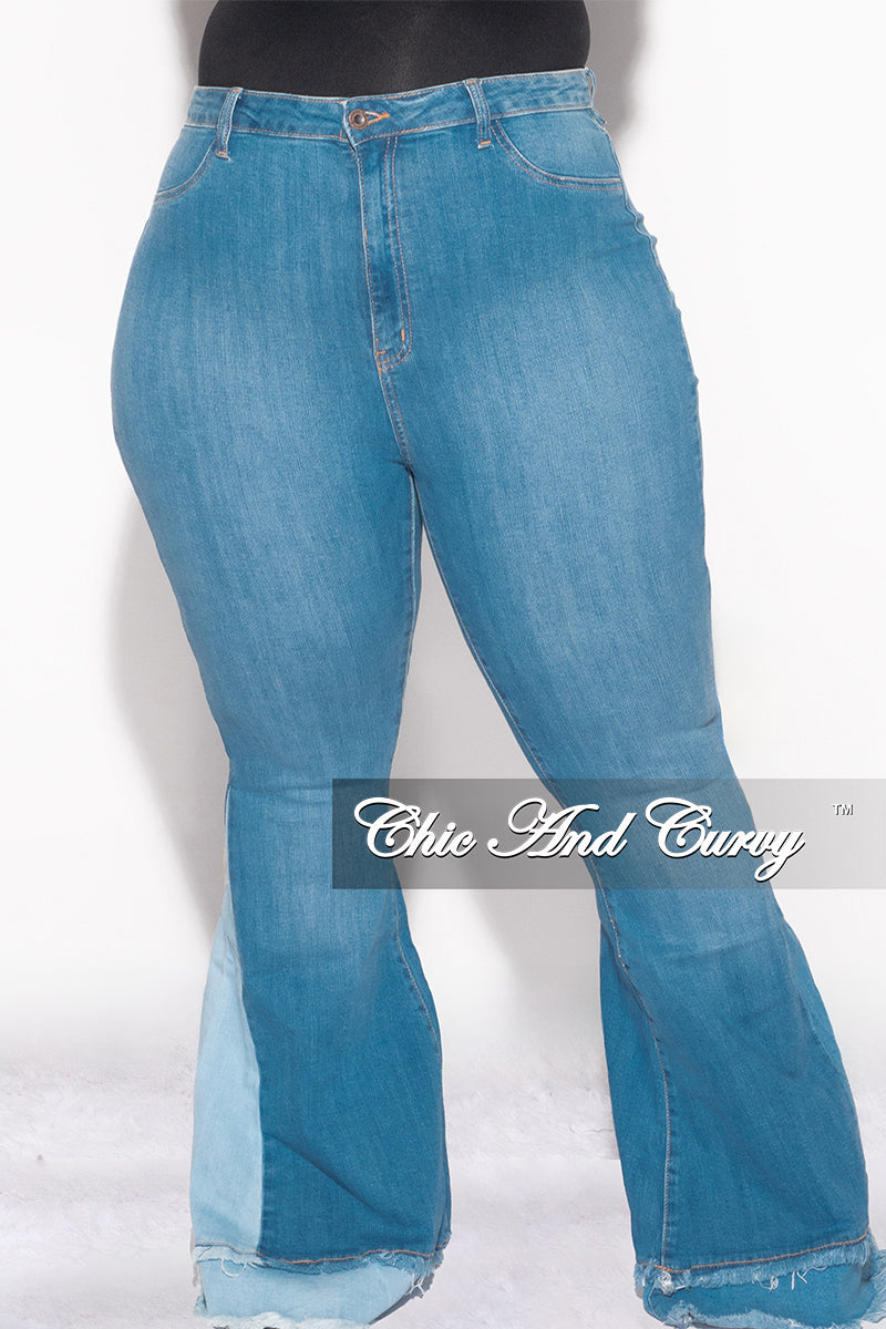 Final Sale Plus Size Two Tone Denim Jeans