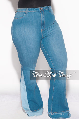 Final Sale Plus Size Two Tone Denim Jeans