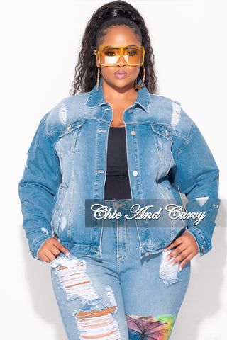 Final Sale Plus Size 2pc California Jacket and Pants Set in Denim