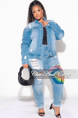 Final Sale Plus Size 2pc California Jacket and Pants Set in Denim