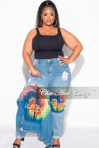 Final Sale Plus Size 2pc California Jacket and Pants Set in Denim