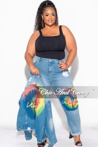 Final Sale Plus Size 2pc California Jacket and Pants Set in Denim