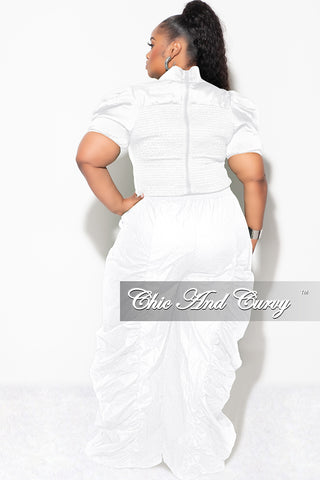 Final Sale Plus 3pc (Ruffle Top, Lace Spaghetti Strap Top and Drawstring Pants) Set in White