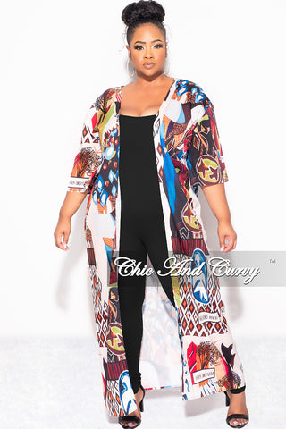 Final Sale Plus Size Caftan in Multi Color Design Print