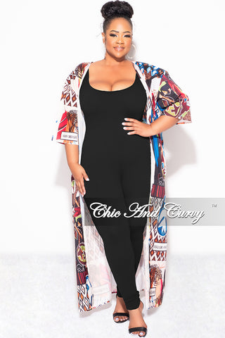 Final Sale Plus Size Caftan in Multi Color Design Print