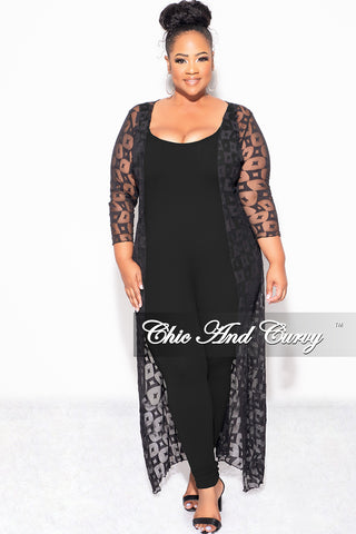 Final Sale Plus Size Sheer Duster in Black