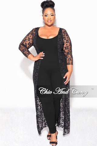 Final Sale Plus Size Sheer Duster in Black