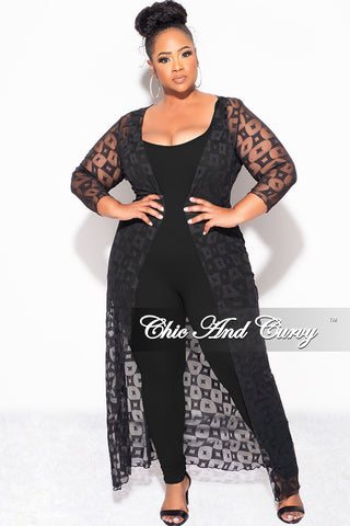 Final Sale Plus Size Sheer Duster in Black