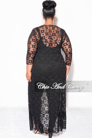 Final Sale Plus Size Sheer Duster in Black