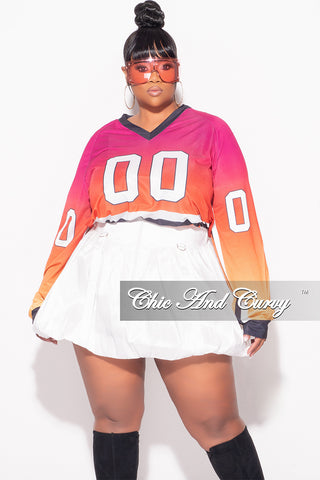 Final Sale Plus Size Bubble Mini Skirt in White