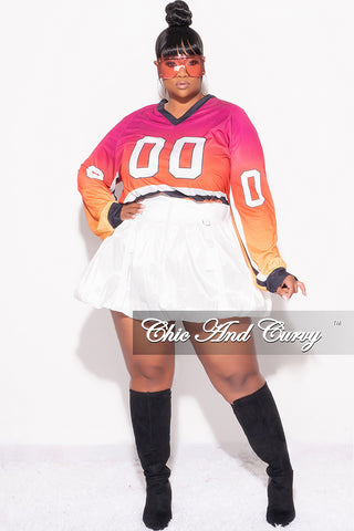 Final Sale Plus Size Bubble Mini Skirt in White