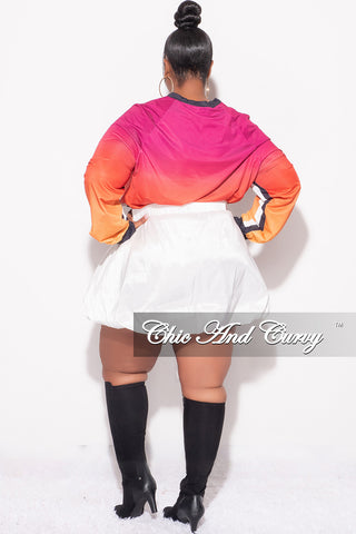 Final Sale Plus Size Bubble Mini Skirt in White