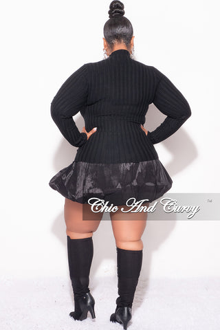 Final Sale Plus Size Long Sleeve Ribbed Turtle Neck in Black