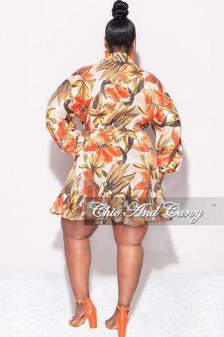 Final Sale Plus Size Plus Size Olive & Rust Multi Color Print