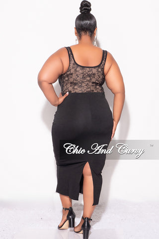 Final Sale Plus Size Lace Up BodyCon Dress in Brown and Black