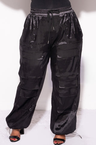 Final Sale Plus Size Cargo Pants in Black