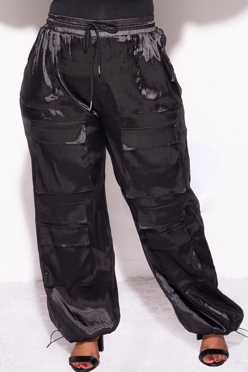 Final Sale Plus Size Cargo Pants in Black