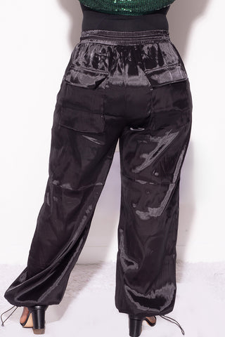 Final Sale Plus Size Cargo Pants in Black