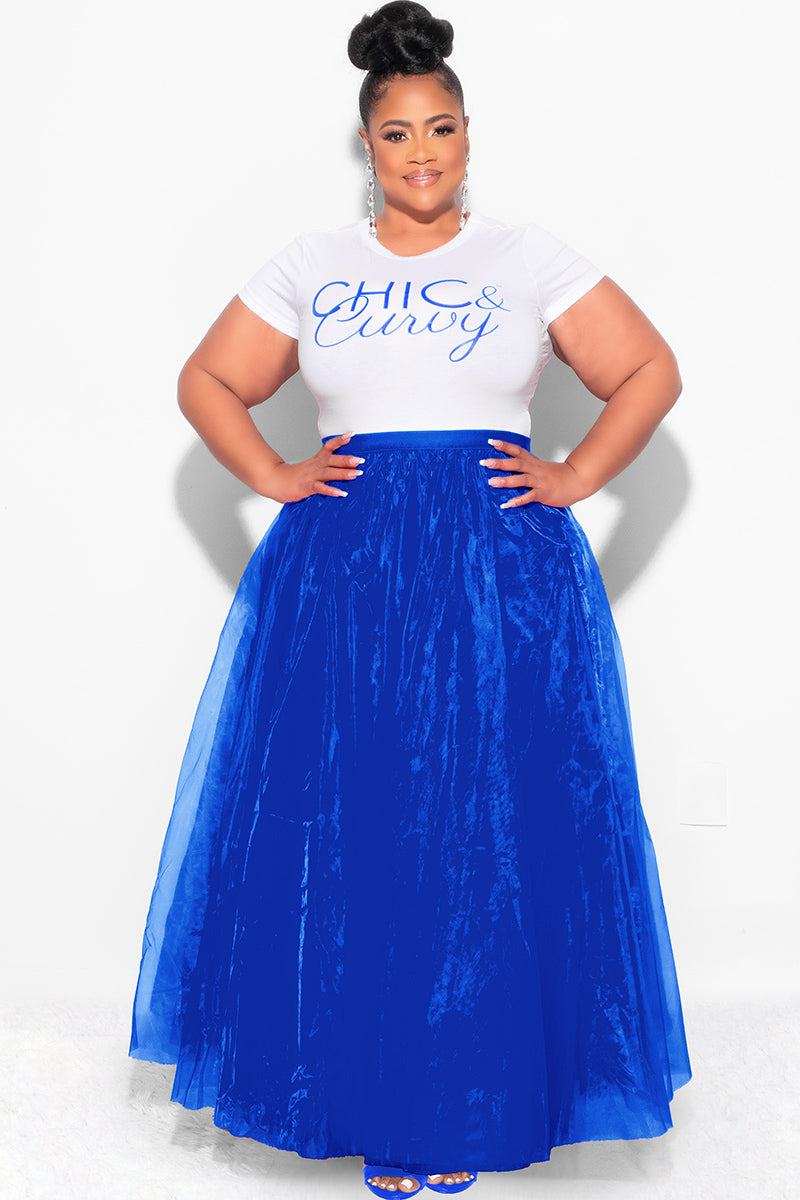 Final Sale Plus Size Maxi Tulle Tutu Skirt in Royal Blue (SKIRT ONLY)