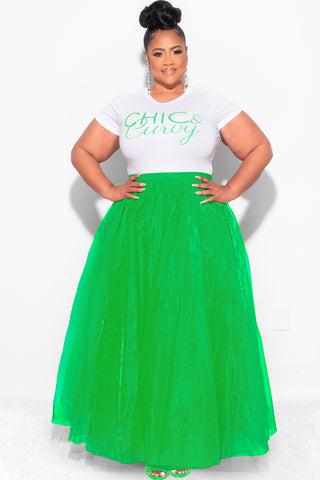 Final Sale Plus Size Maxi Tulle Tutu Skirt in Green (SKIRT ONLY)