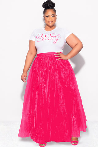 Final Sale Plus Size Maxi Tulle Tutu Skirt in Fuchsia (SKIRT ONLY)