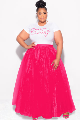 Final Sale Plus Size Maxi Tulle Tutu Skirt in Fuchsia (SKIRT ONLY)