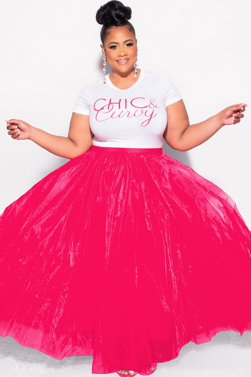 Final Sale Plus Size Maxi Tulle Tutu Skirt in Fuchsia (SKIRT ONLY)