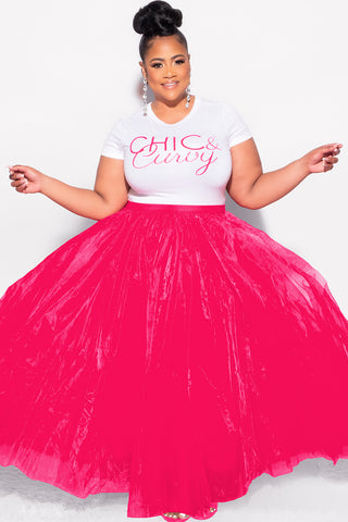 Final Sale Plus Size Maxi Tulle Tutu Skirt in Fuchsia (SKIRT ONLY)