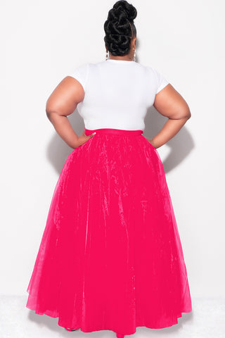 Final Sale Plus Size Maxi Tulle Tutu Skirt in Fuchsia (SKIRT ONLY)