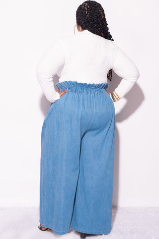 Final Sale Plus Size Ribbed Turtleneck in Off White Ivory (Top Only)