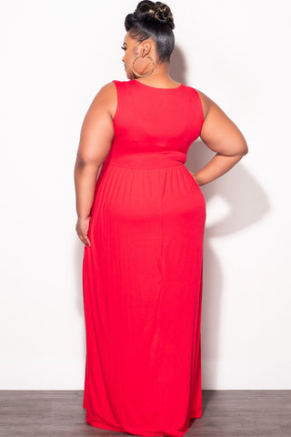 Final Sale Plus Size Sleeveless Maxi Dress in Red - 2x 18/20 Final Sale Plus Size Sleeveless Maxi Dress in Red - 2x 18/20