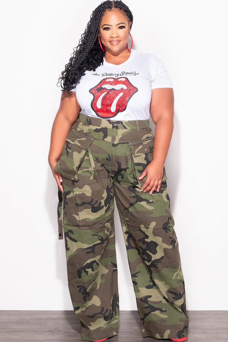 Final Sale Plus Size Cargo Pants in Camouflage Print